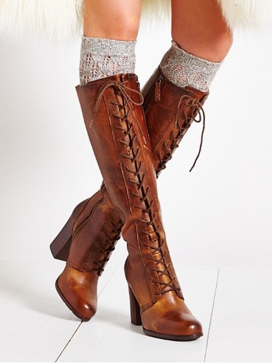 Frye Shoes - Like New! Frye Women's Parker Tall Lace Up  Brown Leather Heeled Boots Size 7